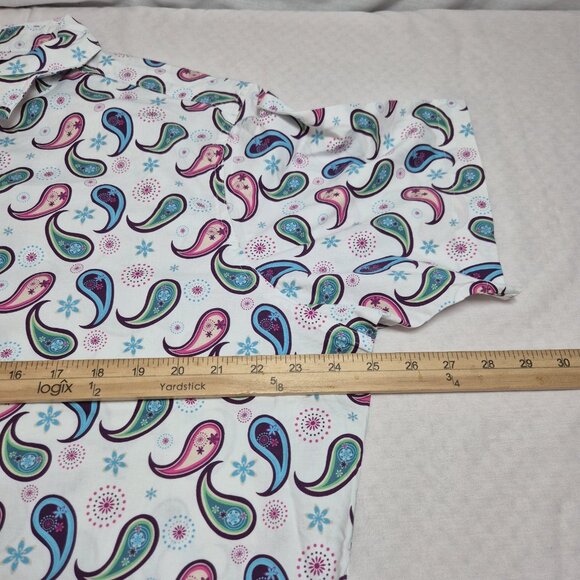 CREMIEUX PREMIUM DENIM Men's Size XL Shirt Stretch White Paisley Multi  (44) - Picture 11 of 13